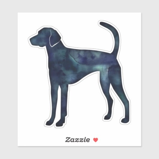 アメリカンフォックスハウンドブラックウォーターカラーシルエット シール (シート)