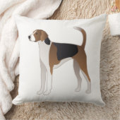 アメリカンフォックスハウンド基礎犬種イラストレーション クッション (ブランケット)