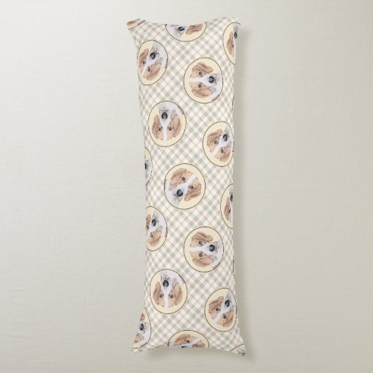 アメリカンフォックスハウンド赤ウォーカー可愛絵を描いドッグアート ボディピロー (正面縦)