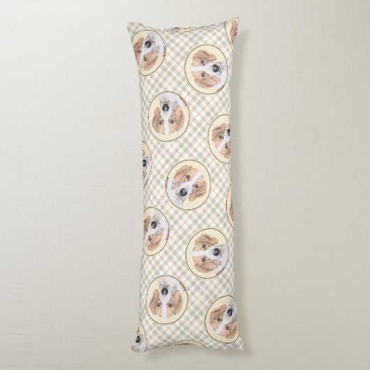 アメリカンフォックスハウンド赤ウォーカー可愛絵を描いドッグアート ボディピロー (裏面 (縦))