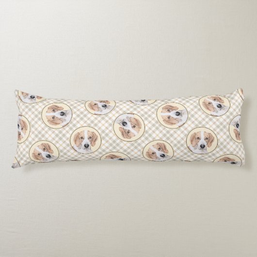 アメリカンフォックスハウンド赤ウォーカー可愛絵を描いドッグアート ボディピロー (正面)