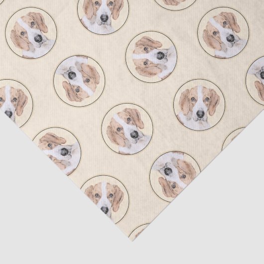 アメリカンフォックスハウンド赤ウォーカー可愛絵を描いドッグアート 薄葉紙 (詳細)