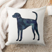 アメリカンフォーハウンドッグブラックウォーター色シルエット クッション (ブランケット)