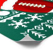 アメリカンフットボールおもしろい醜いクリスマスセーター男の子 ポスター (角)