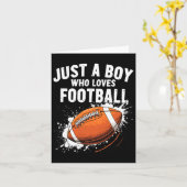 アメリカンフットボールが好きな少年 カード (黄色い花)