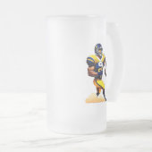 アメリカンフットボールすりガラス製マグカップ フロストグラスビールジョッキ (正面右)