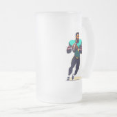 アメリカンフットボールすりガラス製マグカップ フロストグラスビールジョッキ (正面右)