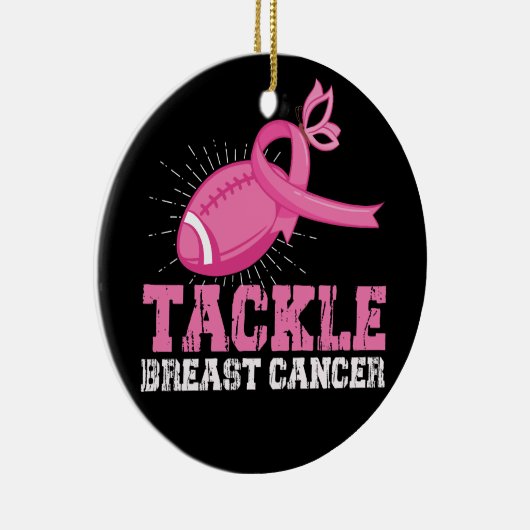 アメリカンフットボールと戦う乳がん対策 セラミックオーナメント (右)