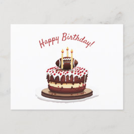 アメリカンフットボールと誕生日ケーキ ポストカード