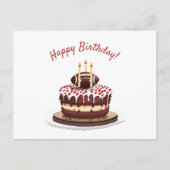 アメリカンフットボールと誕生日ケーキ ポストカード (正面)