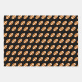 アメリカンフットボールのオレンジとブラックパターン ラッピングペーパーシート (正面2)