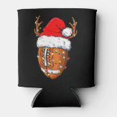 アメリカンフットボールのクリスマスサッカーサンタハットスポ 缶クーラー (正面)
