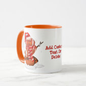 アメリカンフットボールのクリスマス雪だるま雪玉 マグカップ (正面左)