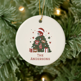 アメリカンフットボールのクリスマス オリジナル セラミックオーナメント