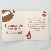 アメリカンフットボールのクリスマス カード (内部)