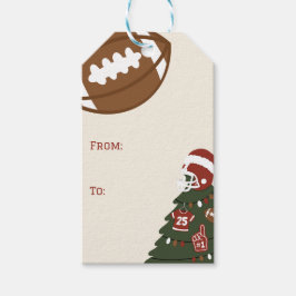 アメリカンフットボールのクリスマス ギフトタグ