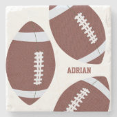 アメリカンフットボールのグリディロンパーソナライズされたボール ストーンコースター (正面)