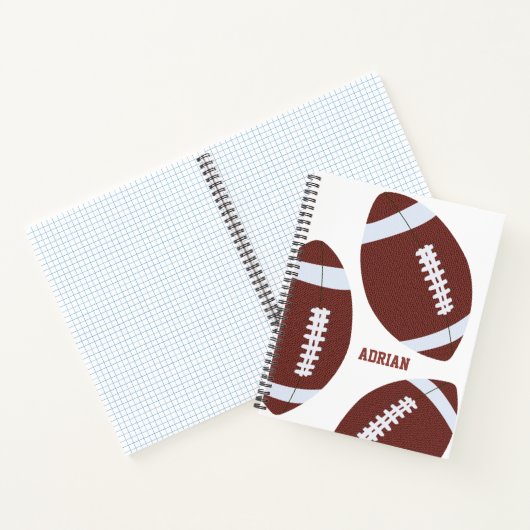 アメリカンフットボールのグリディロンパーソナライズされたボール ノートブック (内部)