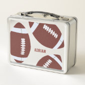アメリカンフットボールのグリディロンパーソナライズされたボール メタルランチボックス (裏面)