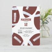 アメリカンフットボールのグリディロンボール誕生日パーティー 招待状 (スタンド正面)
