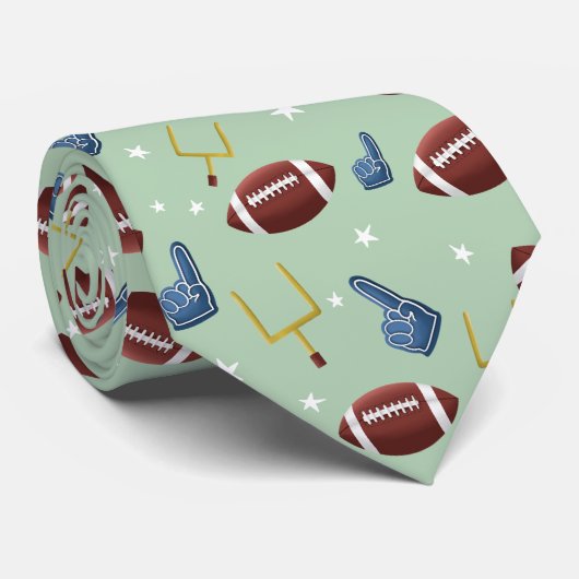 アメリカンフットボールのグリーンパターン ネクタイ (ロール)