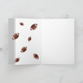 アメリカンフットボールのコーチのサッカーボールのグレーフォト サンキューカード (内部)