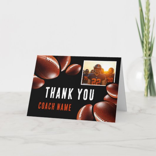 アメリカンフットボールのコーチ名写真 サンキューカード (正面)