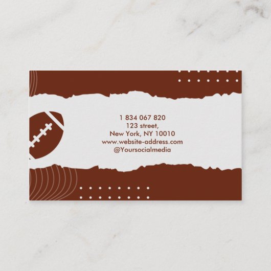 アメリカンフットボールのコーチ 名刺 (裏面)