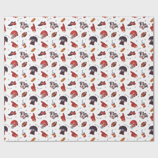 アメリカンフットボールのシームレスパターンスポーツ愛好家 ラッピングペーパー (フラット)