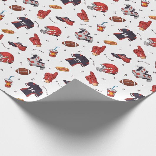 アメリカンフットボールのシームレスパターンスポーツ愛好家 ラッピングペーパー (角)