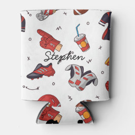 アメリカンフットボールのシームレスパターンスポーツ愛好家 缶クーラー