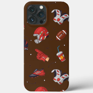 アメリカンフットボールのシームレスパターンスポーツ愛好家 iPhone 13 PRO MAXケース