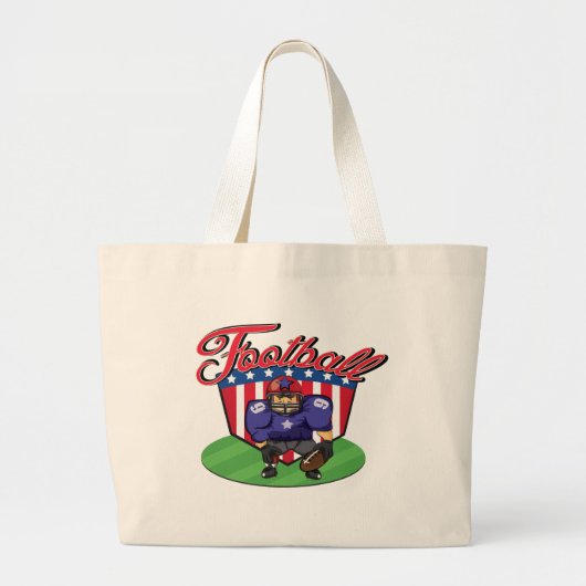 アメリカンフットボールのスター ラージトートバッグ (正面)