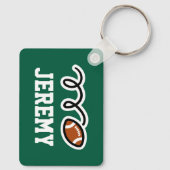 アメリカンフットボールのスポーツキーチェーンと名前をカスタムする キーホルダー (裏面)