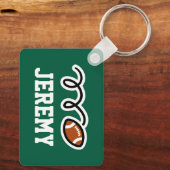 アメリカンフットボールのスポーツキーチェーンと名前をカスタムする キーホルダー (裏面)