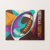 アメリカンフットボールのスポーツボール抽象芸術 ジグソーパズル (横)