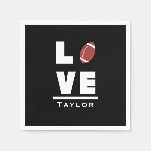 アメリカンフットボールのスポーツ愛好家 スタンダードカクテルナプキン (正面)