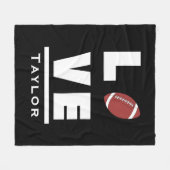 アメリカンフットボールのスポーツ愛好家 フリースブランケット (正面(横))