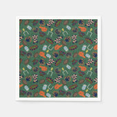 アメリカンフットボールのチームはオレンジとブルーの色を付ける スタンダードカクテルナプキン (正面)