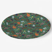 アメリカンフットボールのチームオレンジとブルー紙プレート ペーパープレート (アングル)