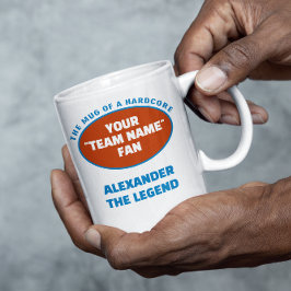 アメリカンフットボールのチーム名ファンブルーオレンジ コーヒーマグカップ