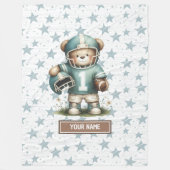 アメリカンフットボールのテディ毛布 フリースブランケット (正面)