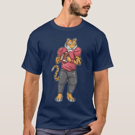 アメリカンフットボールのトラ Tシャツ (正面)