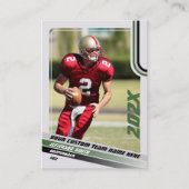 アメリカンフットボールのトレーディングカーカスタムドのギフトグリーン コーリングカード (正面)