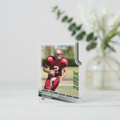 アメリカンフットボールのトレーディングカーカスタムドのギフトグリーン コーリングカード (スタンド正面)