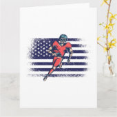 アメリカンフットボールのファンジャージーシャツUSA国旗のカード カード (黄色い花)