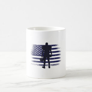 アメリカンフットボールのファンジャージーシャツUSA国旗 コーヒーマグカップ