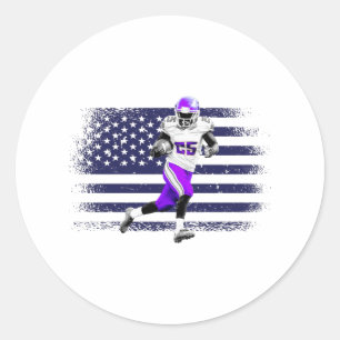 アメリカンフットボールのファンジャージーシャツUSA国旗 ラウンドシール