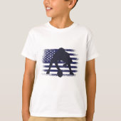アメリカンフットボールのファンジャージーシャツUSA国旗 Tシャツ (正面)