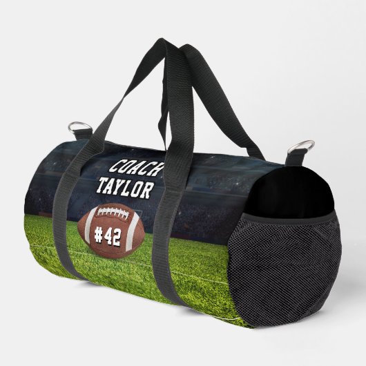 アメリカンフットボールのフィールドチーム番号コーチ ダッフルバッグ (右コーナー)